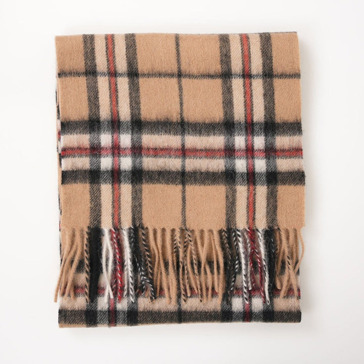 Edinburgh 100% Lambswool Scarf – Premium Soft Wool Wrap - THOMSON CAMEL
