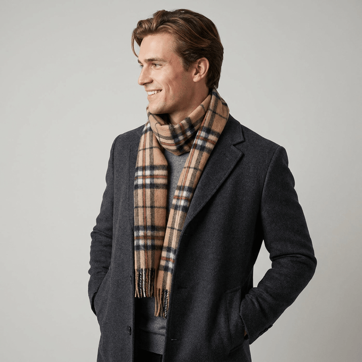 Edinburgh 100% Lambswool Scarf – Premium Soft Wool Wrap - THOMSON CAMEL