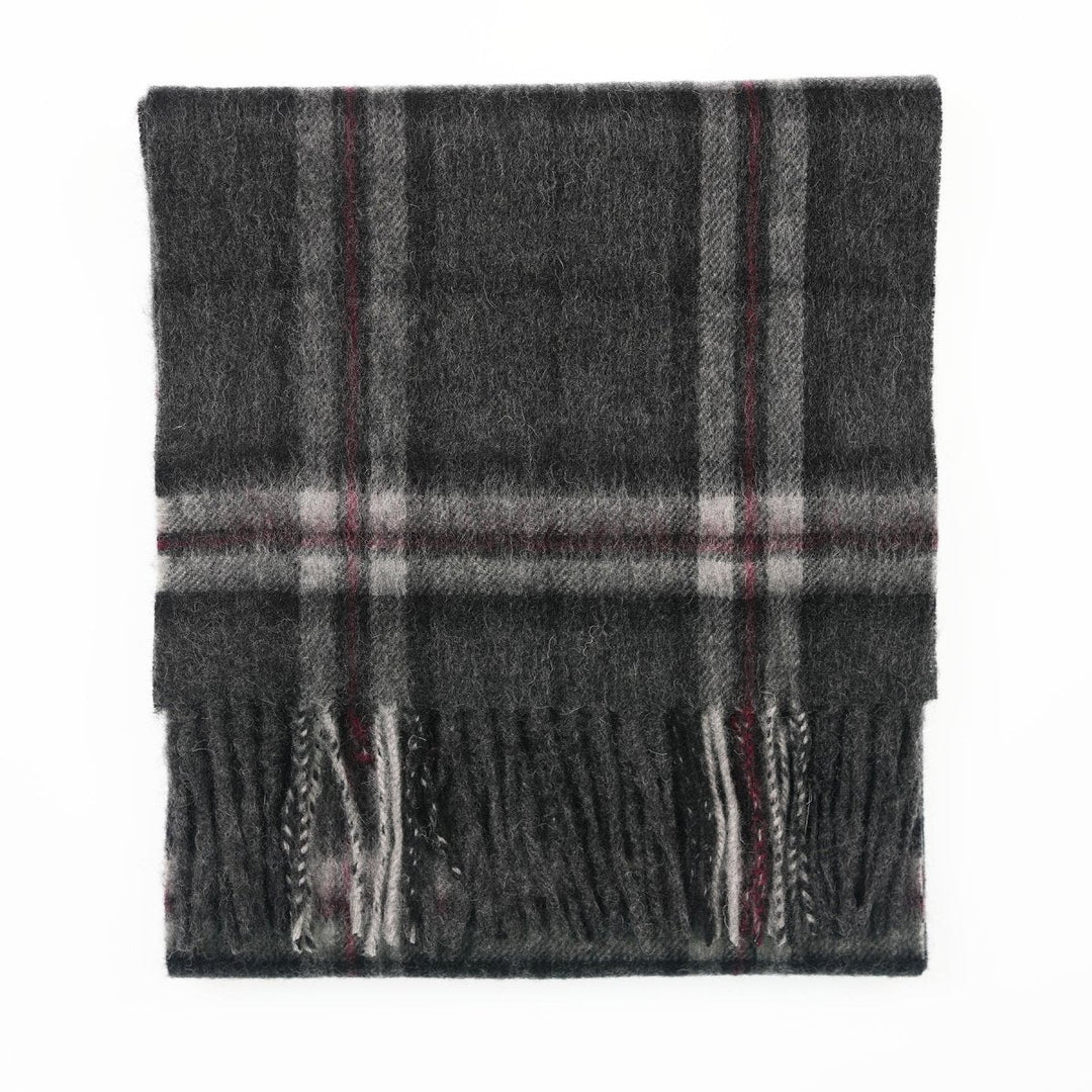 Edinburgh 100% Lambswool Scarf – Premium Soft Wool Wrap - THOMSON CHARCOAL