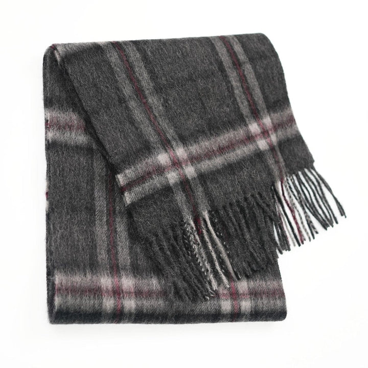 Edinburgh 100% Lambswool Scarf – Premium Soft Wool Wrap - THOMSON CHARCOAL
