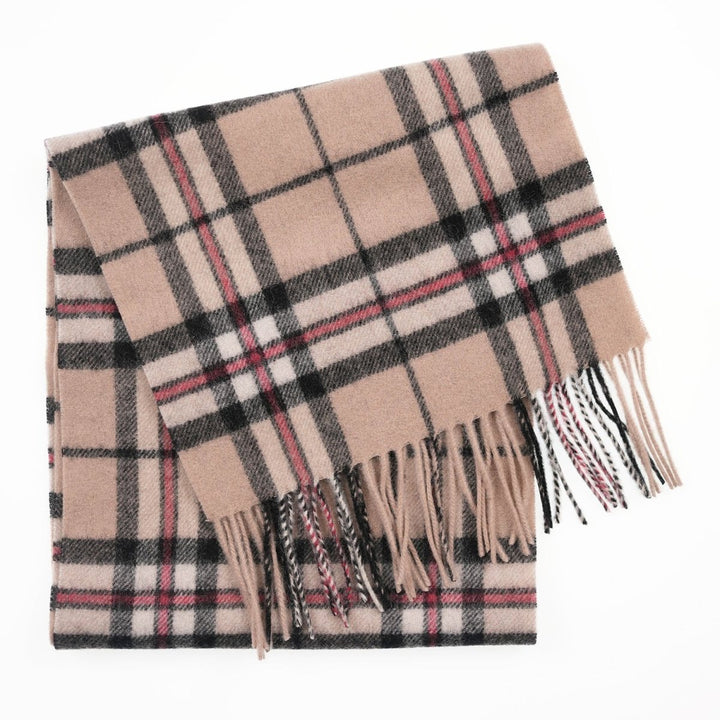 Edinburgh 100% Lambswool Scarf – Premium Soft Wool Wrap - THOMSON LIGHT BEIGE