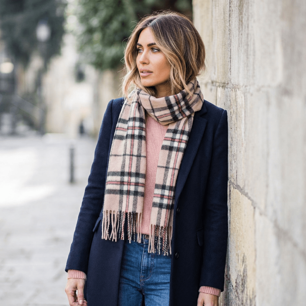 Edinburgh 100% Lambswool Scarf – Premium Soft Wool Wrap - THOMSON LIGHT BEIGE