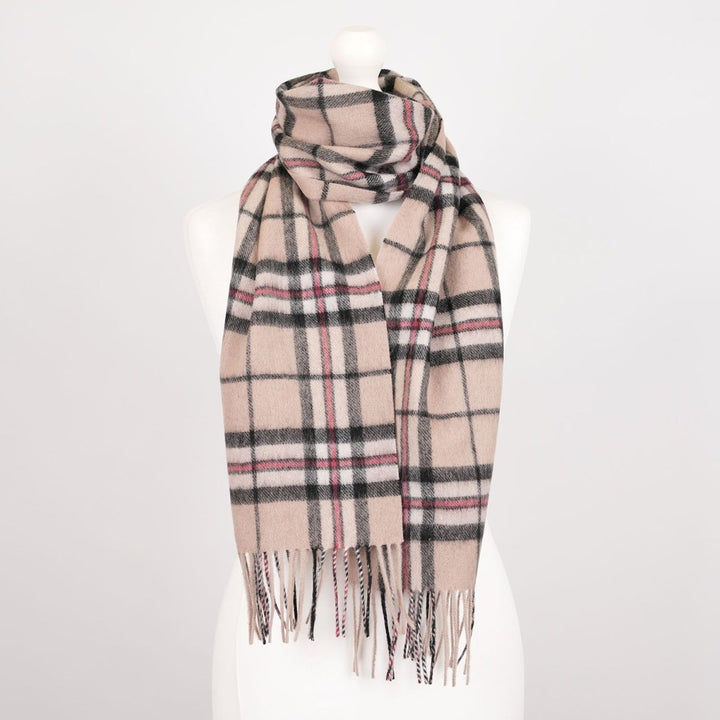 Edinburgh 100% Lambswool Scarf – Premium Soft Wool Wrap - THOMSON LIGHT BEIGE