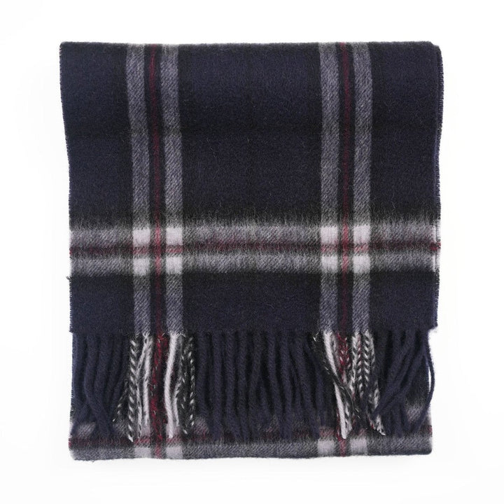 Edinburgh 100% Lambswool Scarf – Premium Soft Wool Wrap - THOMSON NAVY