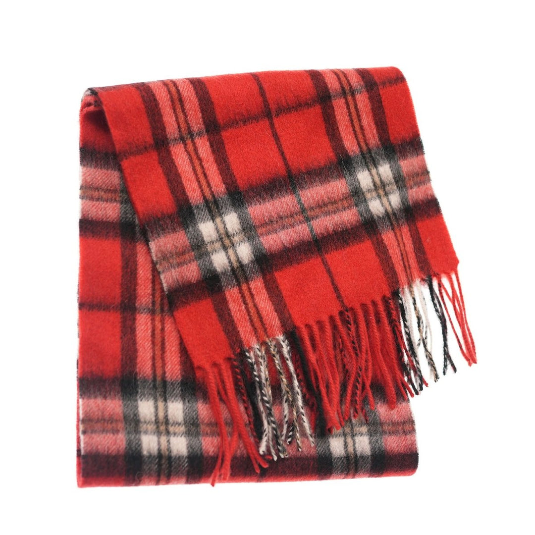 Edinburgh 100% Lambswool Scarf – Premium Soft Wool Wrap - THOMSON RED