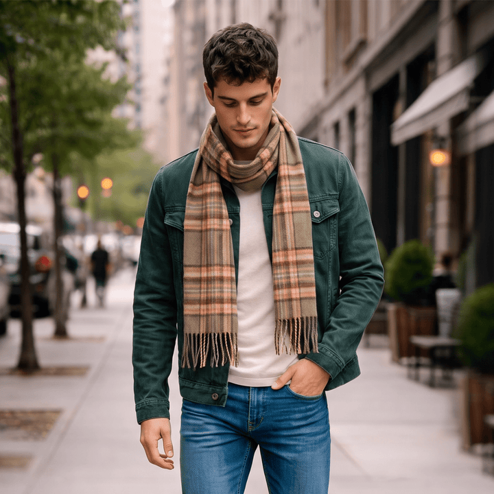 Edinburgh 100% Lambswool Scarf – Premium Soft Wool Wrap - ROYAL STEWART VINTAGE GREEN