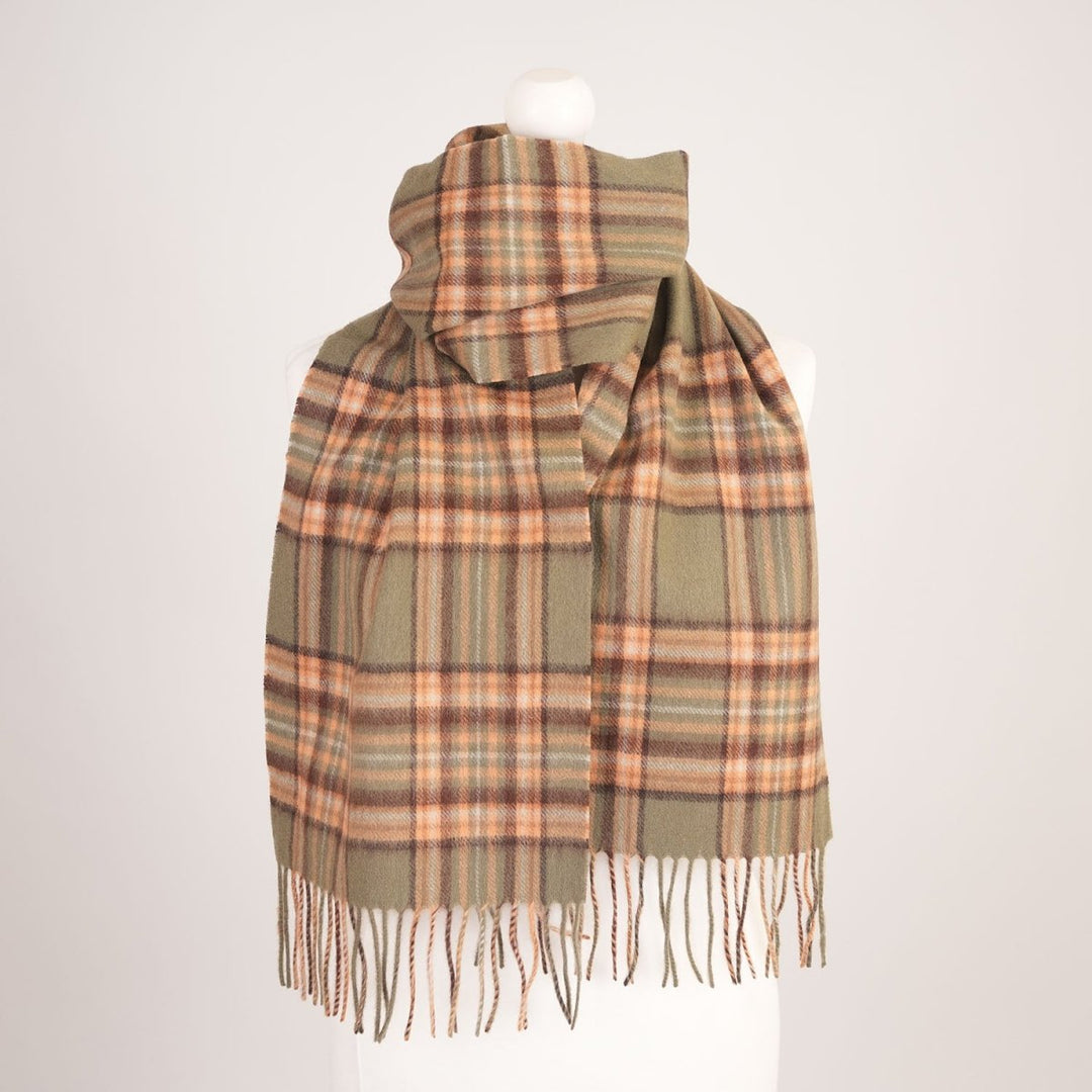 Edinburgh 100% Lambswool Scarf – Premium Soft Wool Wrap - ROYAL STEWART VINTAGE GREEN