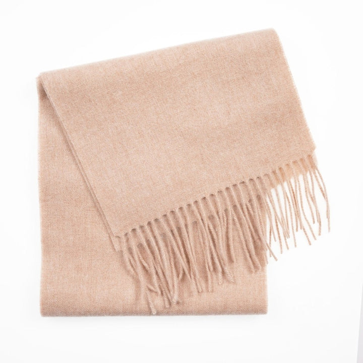 Edinburgh 100% Lambswool Scarf – Premium Soft Wool Wrap - Plain Vicuna
