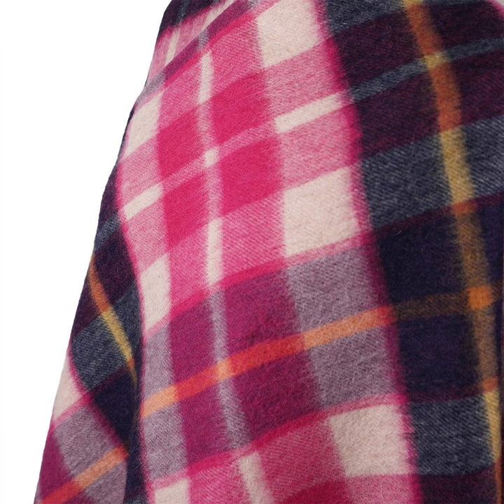 Edinburgh Lambswool Long Tartan Cape - Premium Plaid Wrap - Cragg Check Eminence