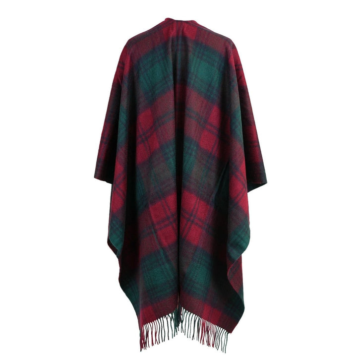 Edinburgh Lambswool Long Tartan Cape - Premium Plaid Wrap - Lindsay