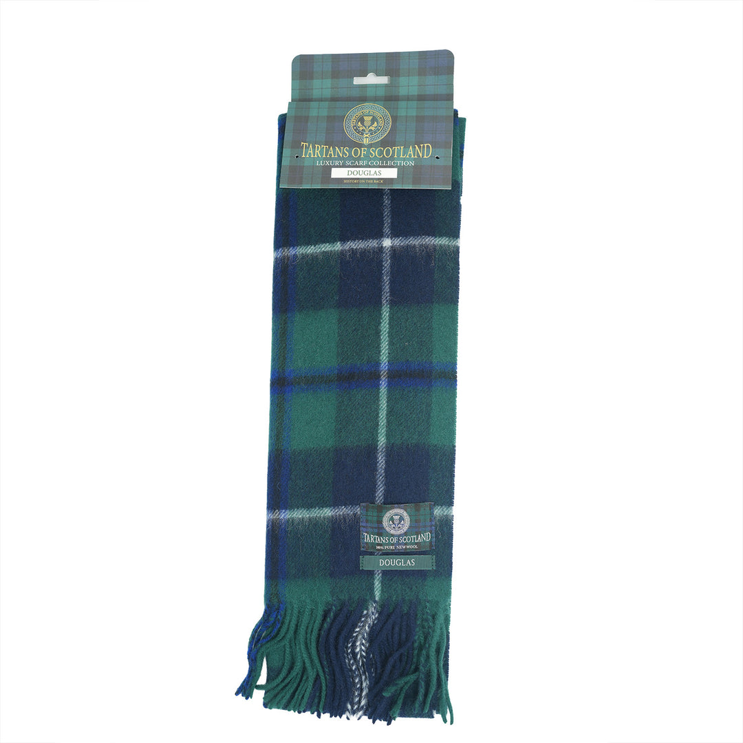 Tartan of Scotland 100% Pure New Wool Clan Scarf - Douglas