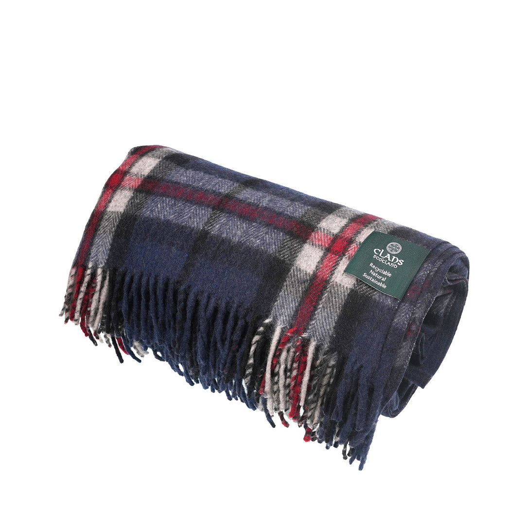 Scottish Tartan Wool-Blend Blanket Throw – Highland Comfort - THOMSON NAVY