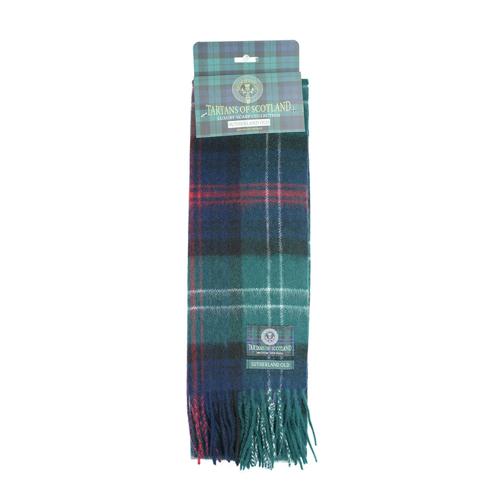 Tartan of Scotland 100% Pure New Wool Clan Scarf - Sutherland Old