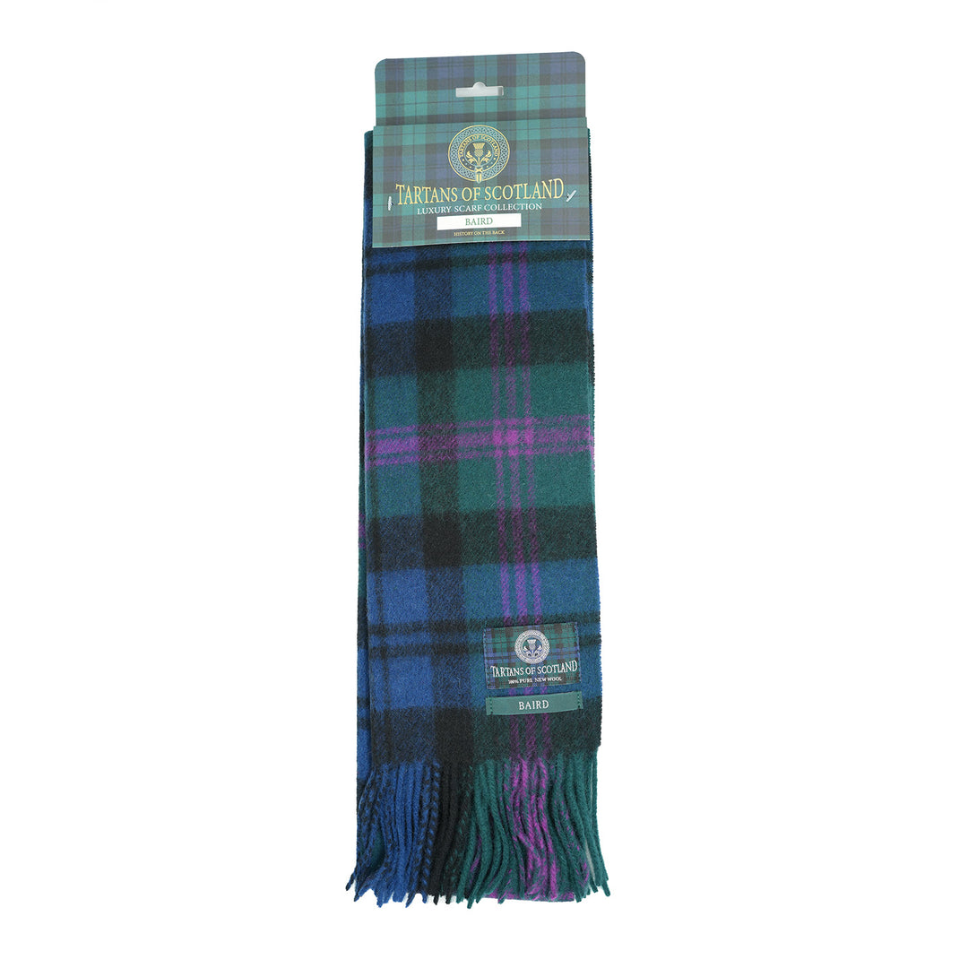 Tartan of Scotland 100% Pure New Wool Clan Scarf - Baird