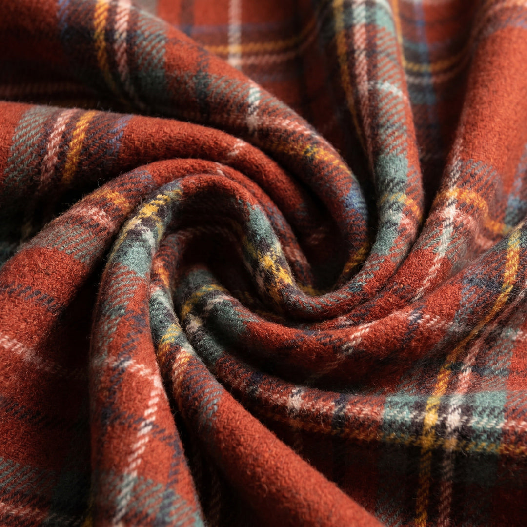 Balmoral Highland Wool Blend Scottish Tartan Blanket Throw - Recycled Wool - STEWART ROYAL ANTIQUE