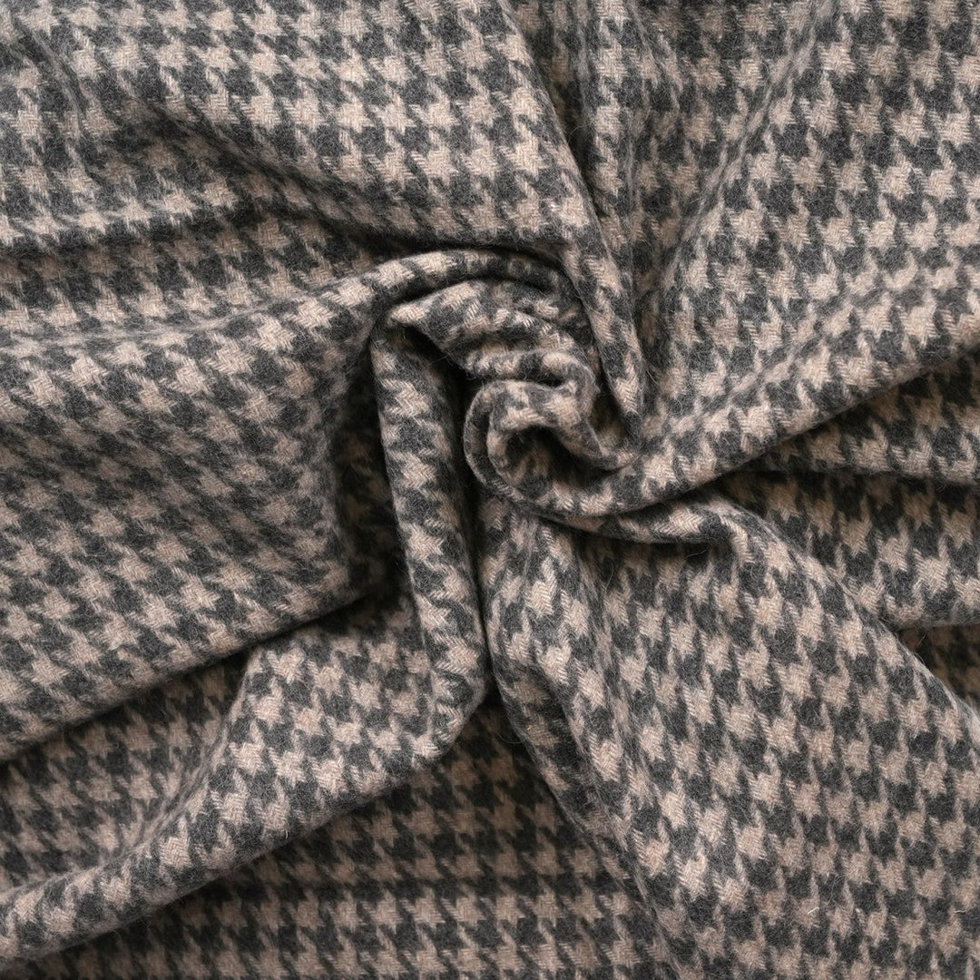 Houndstooth Blanket Natural Mid – Soft Cosy Throw
