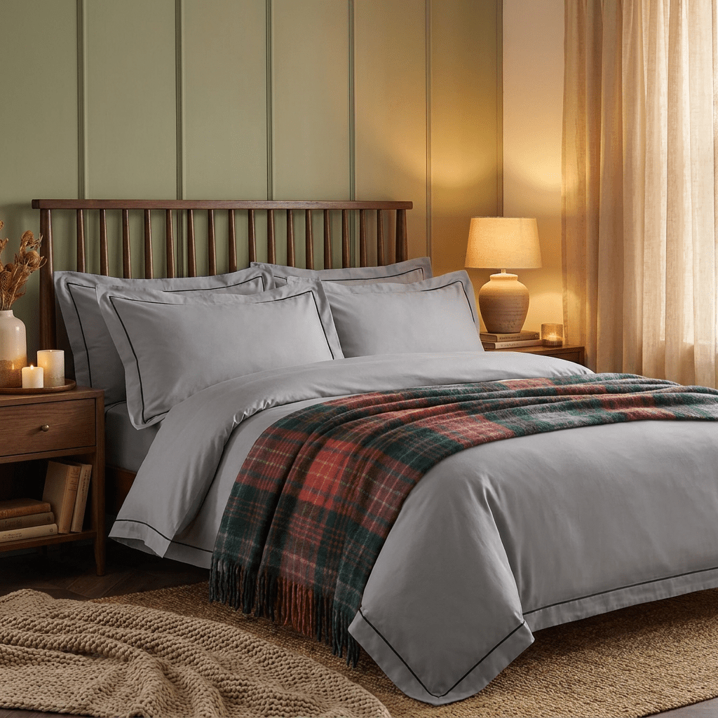 Scottish Tartan Wool-Blend Blanket Throw – Highland Comfort - WILSON ANCIENT