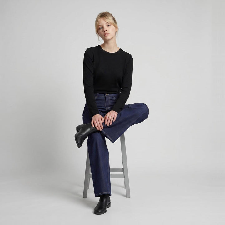 Dunedin Cashmere 100% Cashmere Crew Neck Jumper - Black
