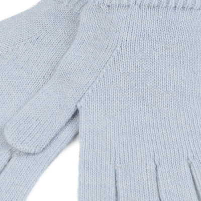 100% Cashmere Plain Ladies Glove Baby Blue - Dunedin Cashmere