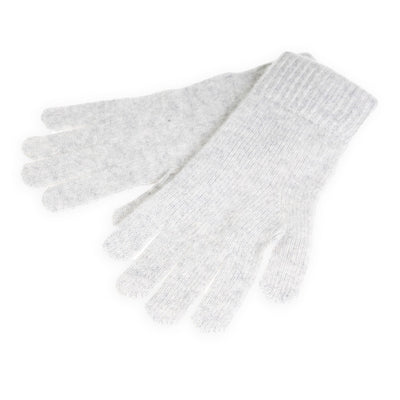 100% Cashmere Plain Ladies Glove Light Grey - Dunedin Cashmere