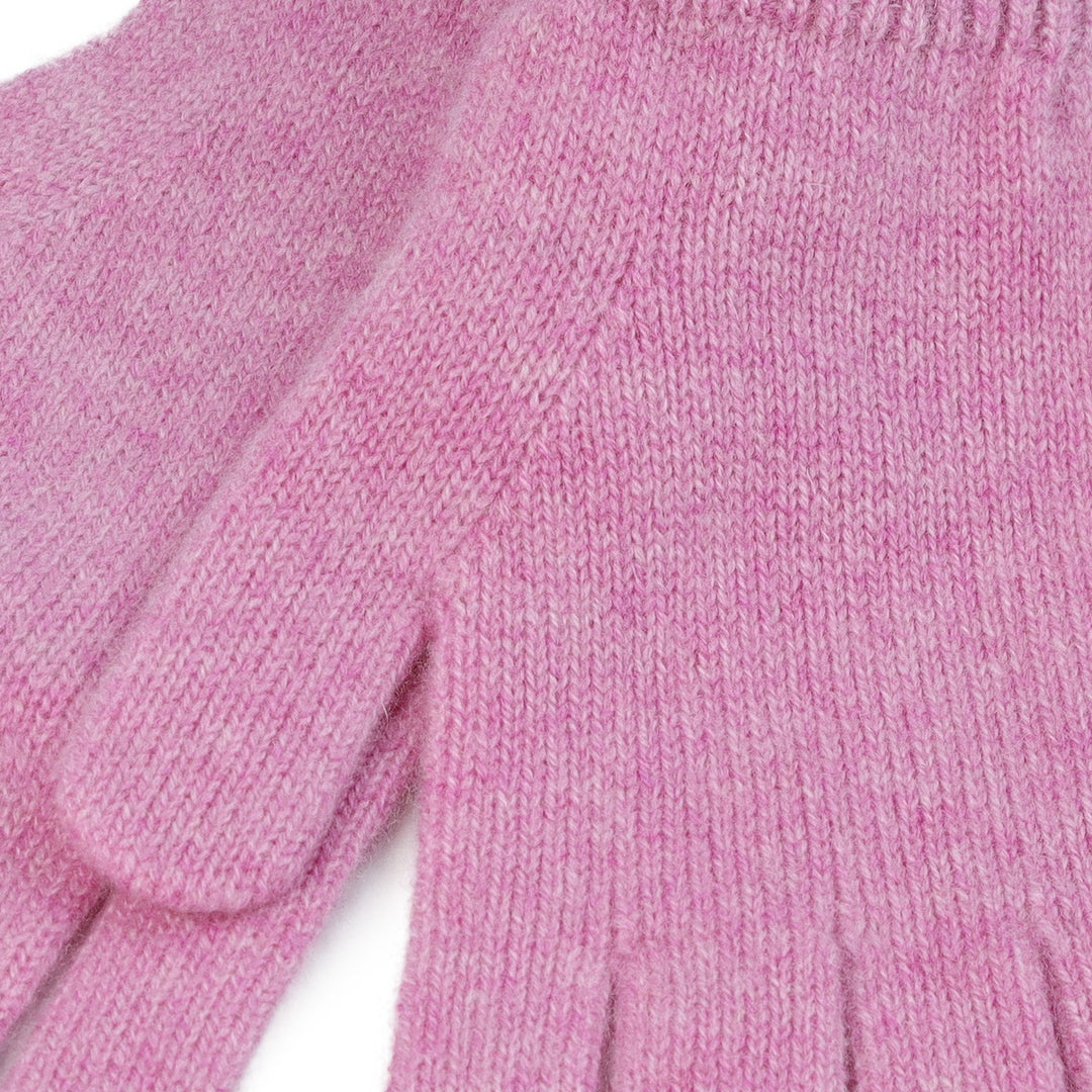 100% Cashmere Plain Ladies Glove Marl Lilac - Dunedin Cashmere