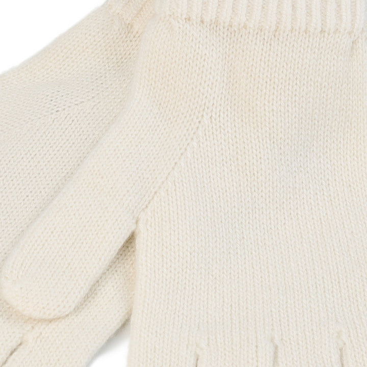 100% Cashmere Plain Ladies Glove White - Dunedin Cashmere