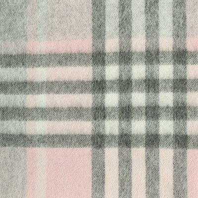 Edinburgh 100% Lambswool Scarf  Chequer Tartan Light Pink And Grey