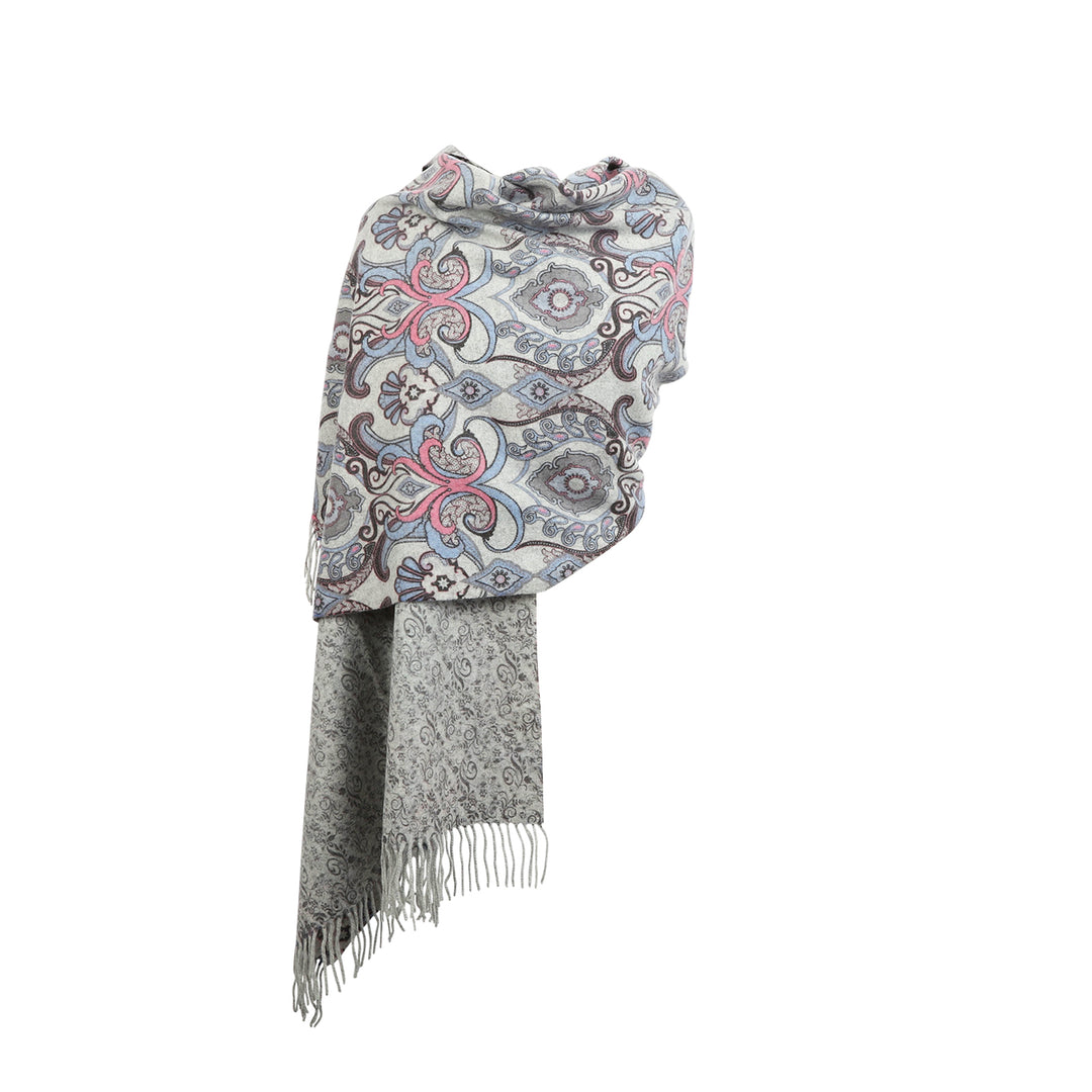 Women's Paisley Double Sided Cashmere Stole Oyster