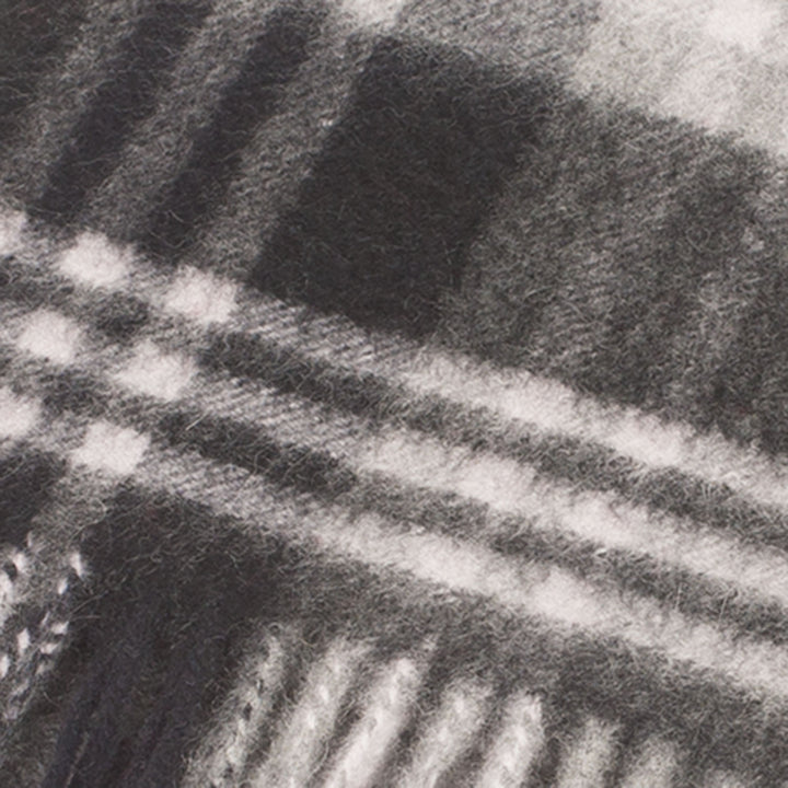 Edinburgh Cashmere Scarf  Jk Check - Black/Silver