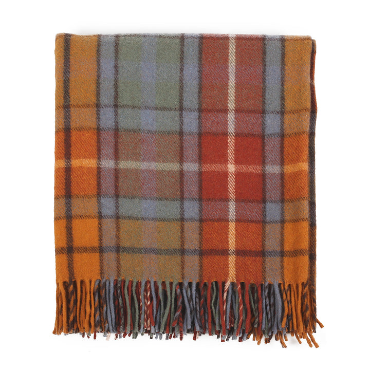 Highland Wool Blend Tartan Blanket / Throw Extra Warm Buchanan Antique