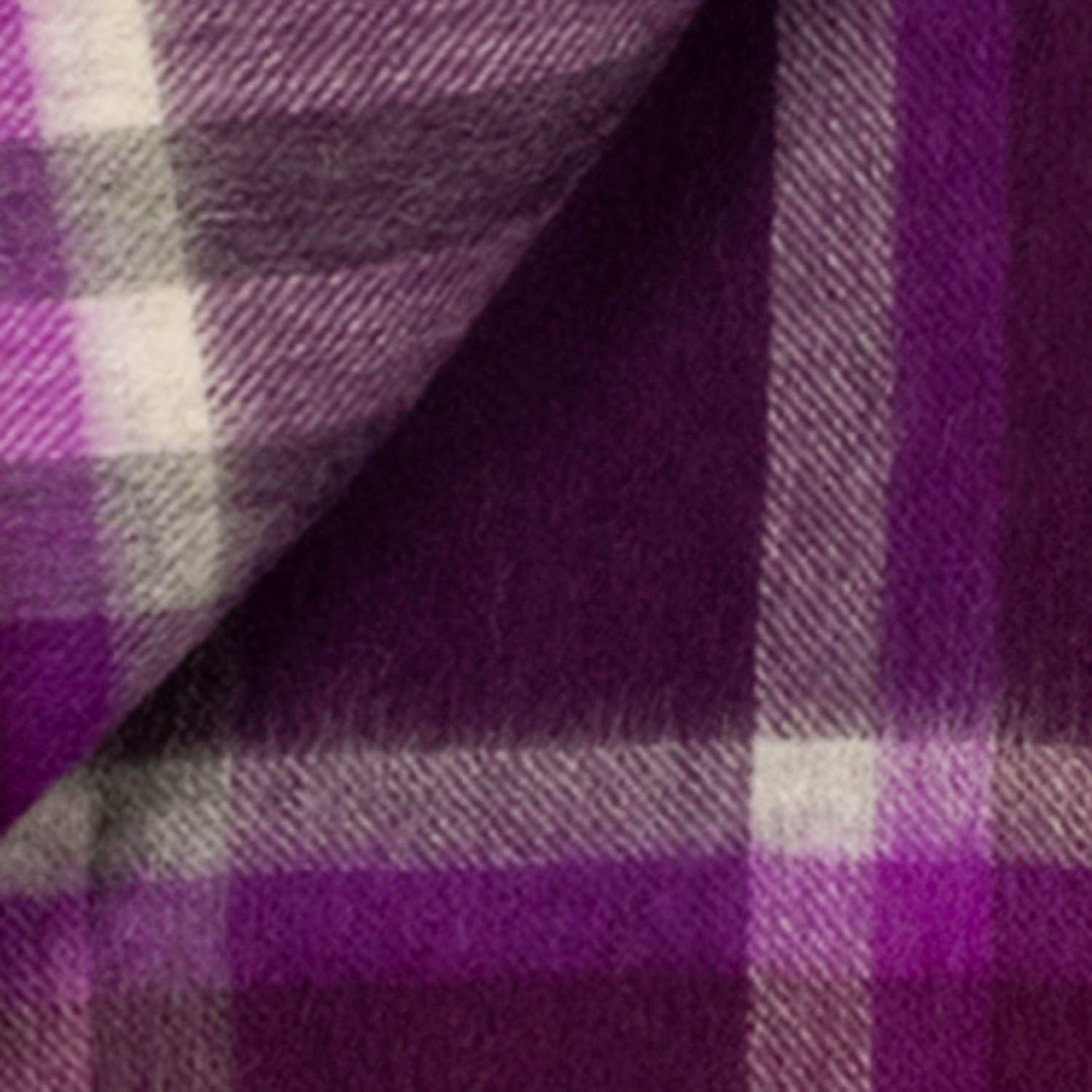 90/10 Tartan Cashmere Blanket Scarf  Lavender