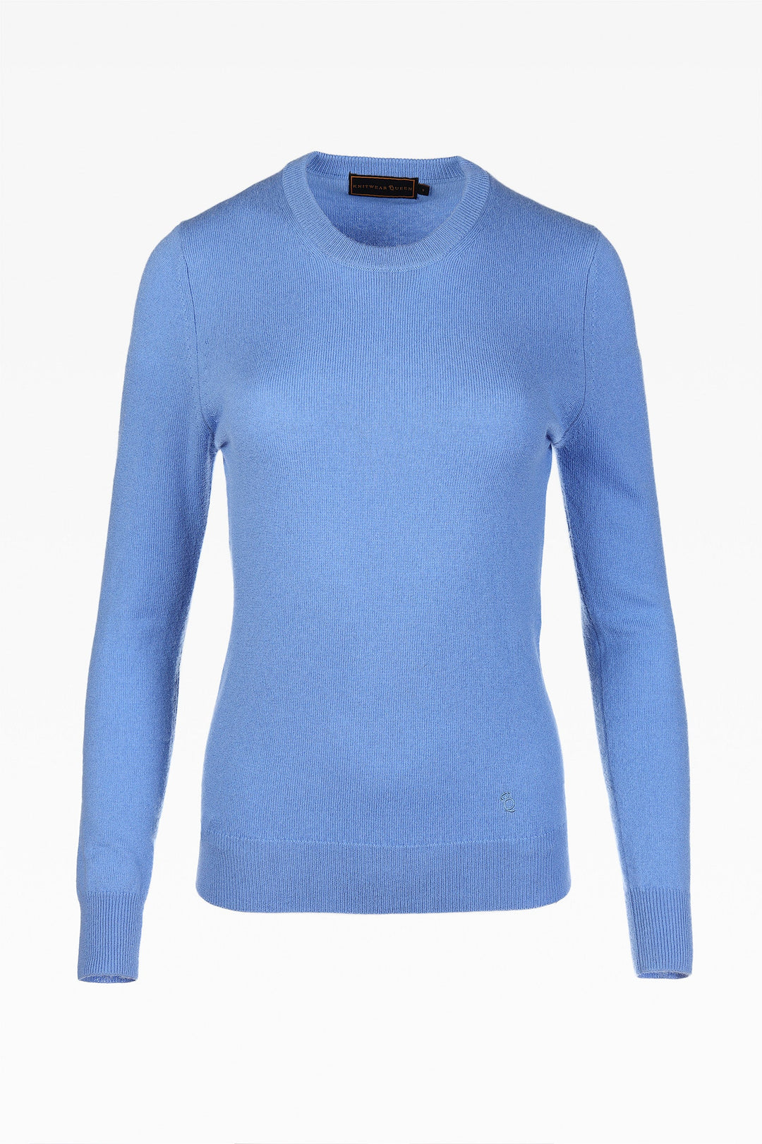 Ella Ladies Crew Neck in Blue Whale: Premium Cashmere & Wool Blend