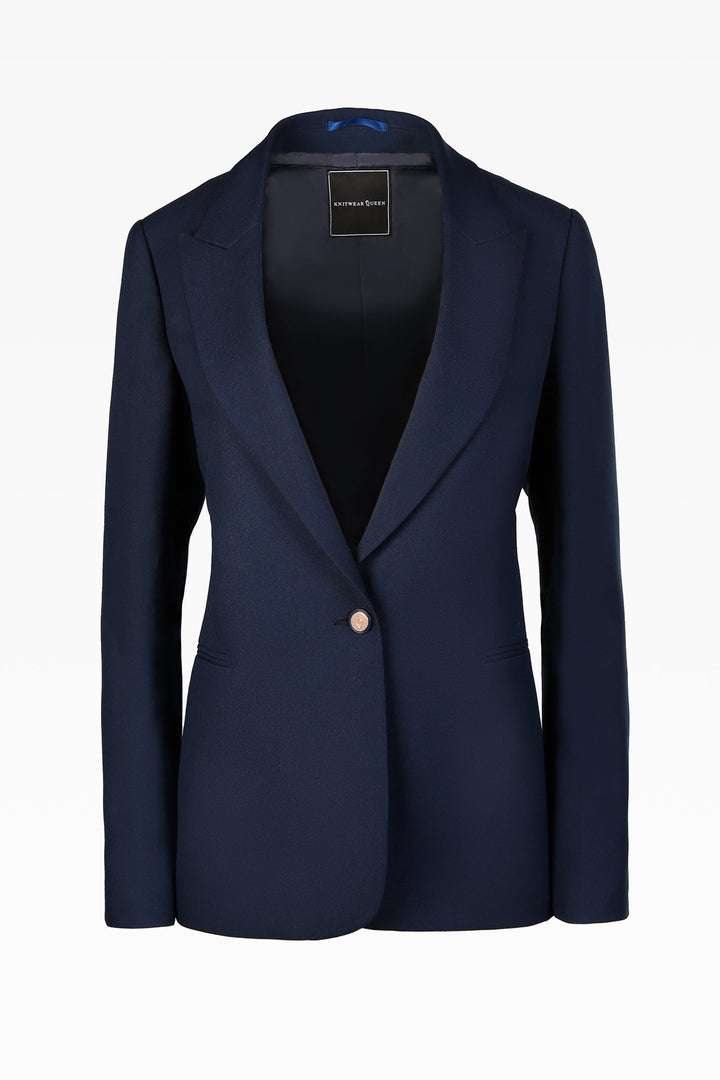 Sam French Navy Single Breasted Jacket: Tailored Elegance Essential for Modern Women