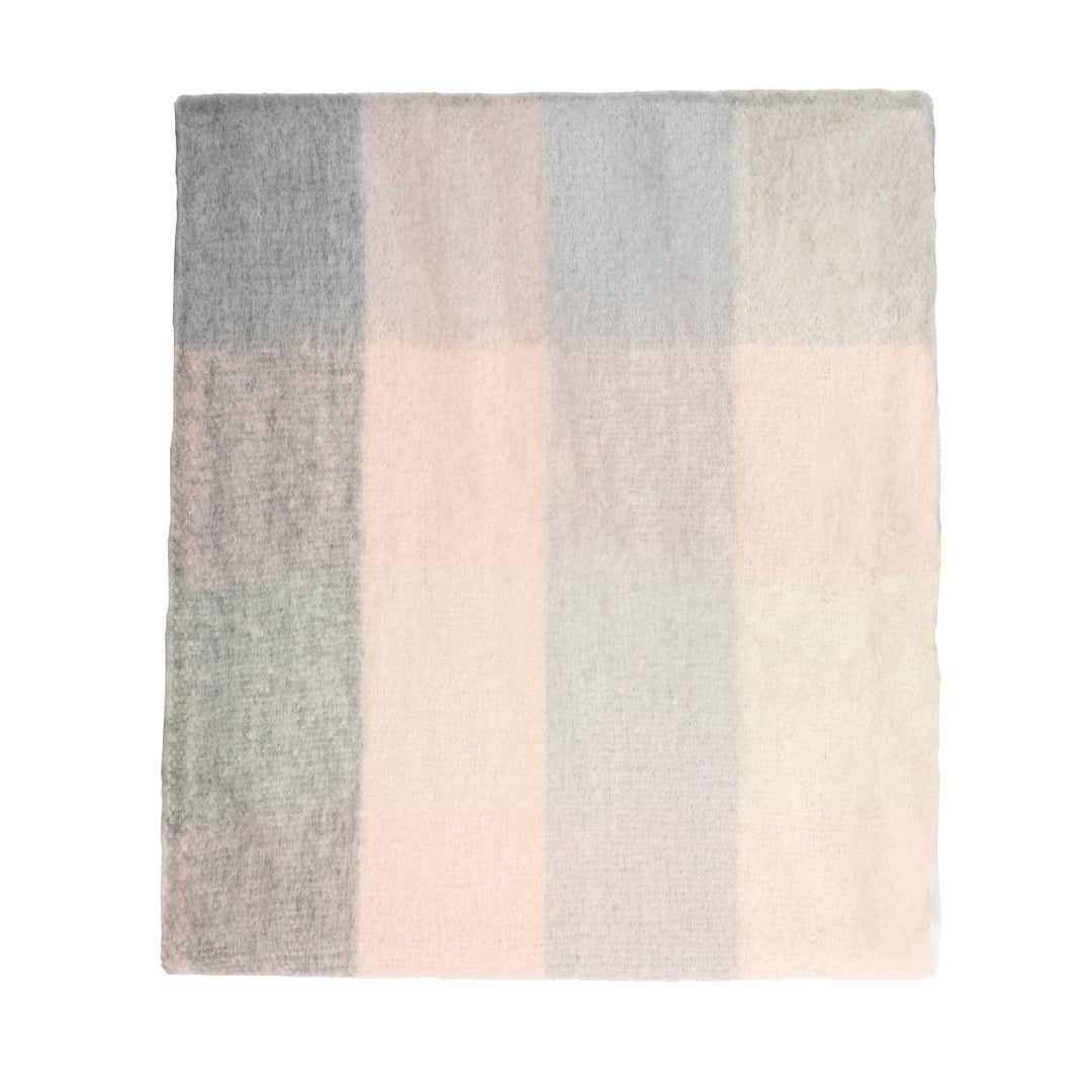 Blanket Scarf Pink/Grey Check - Dunedin Cashmere