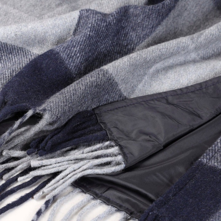 Check Picnic Blanket Blue Check - Dunedin Cashmere