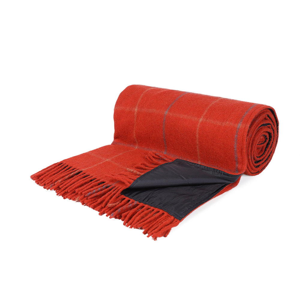 Check Picnic Blanket Rust Dunedin Cashmere