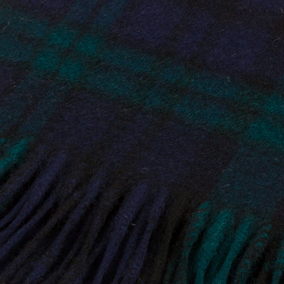 Edinburgh 100% Lambswool Scarf Black Watch Double Scale - Dunedin Cashmere