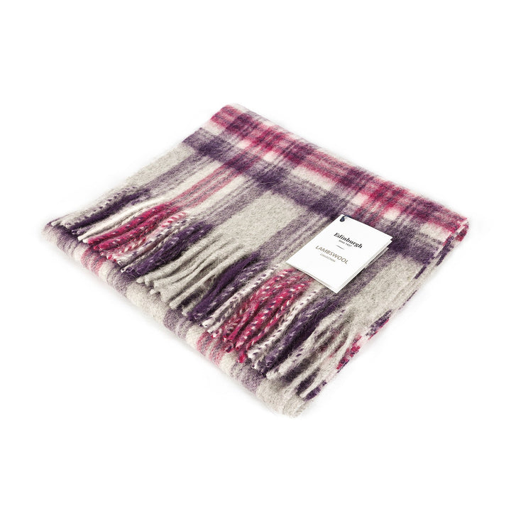 Edinburgh 100% Lambswool Scarf Stewart Purple - Dunedin Cashmere