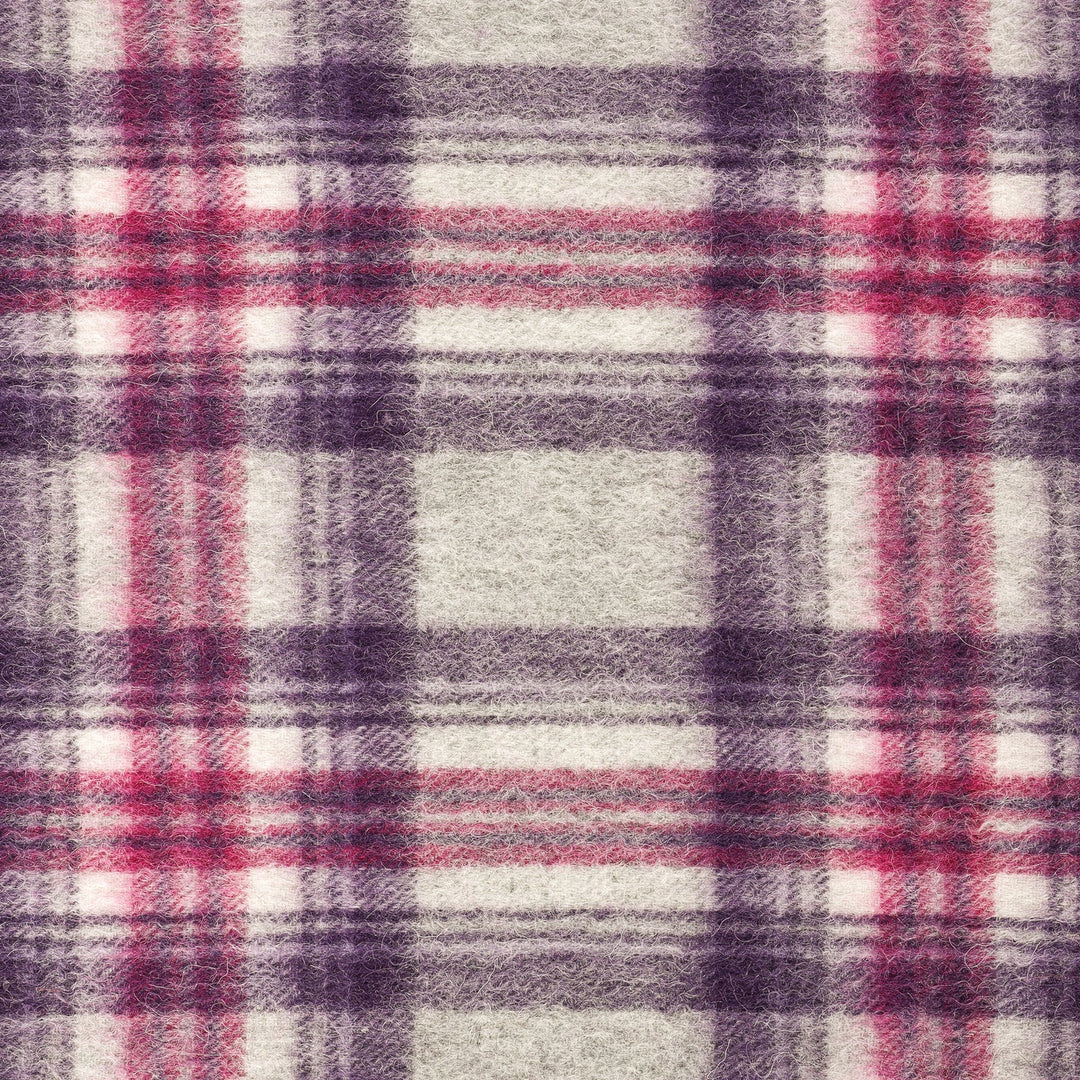 Edinburgh 100% Lambswool Scarf Stewart Purple - Dunedin Cashmere