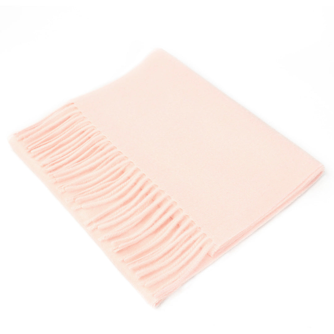 Edinburgh 100% Lambswool Tartan Scarf Light Pink - Dunedin Cashmere