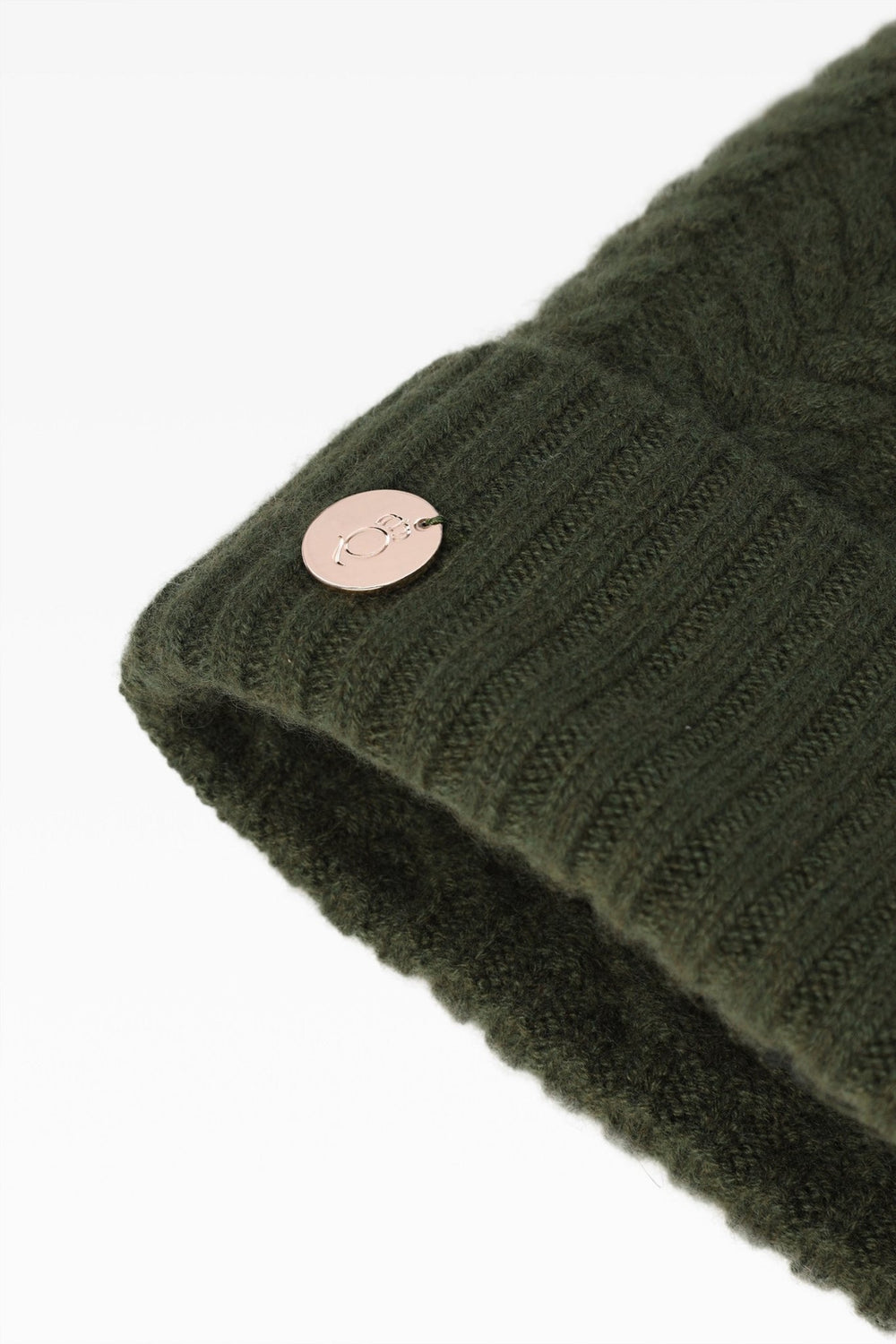 Georgie Cable Rib Pom Pom Hat - Real Fur - Dunedin Cashmere