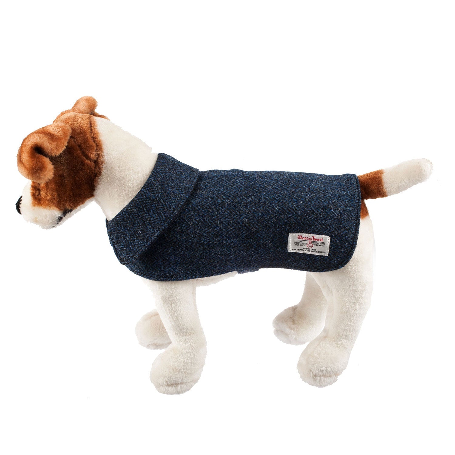 Harris Tweed Dog Coat Blue Herringbone Dunedin Cashmere