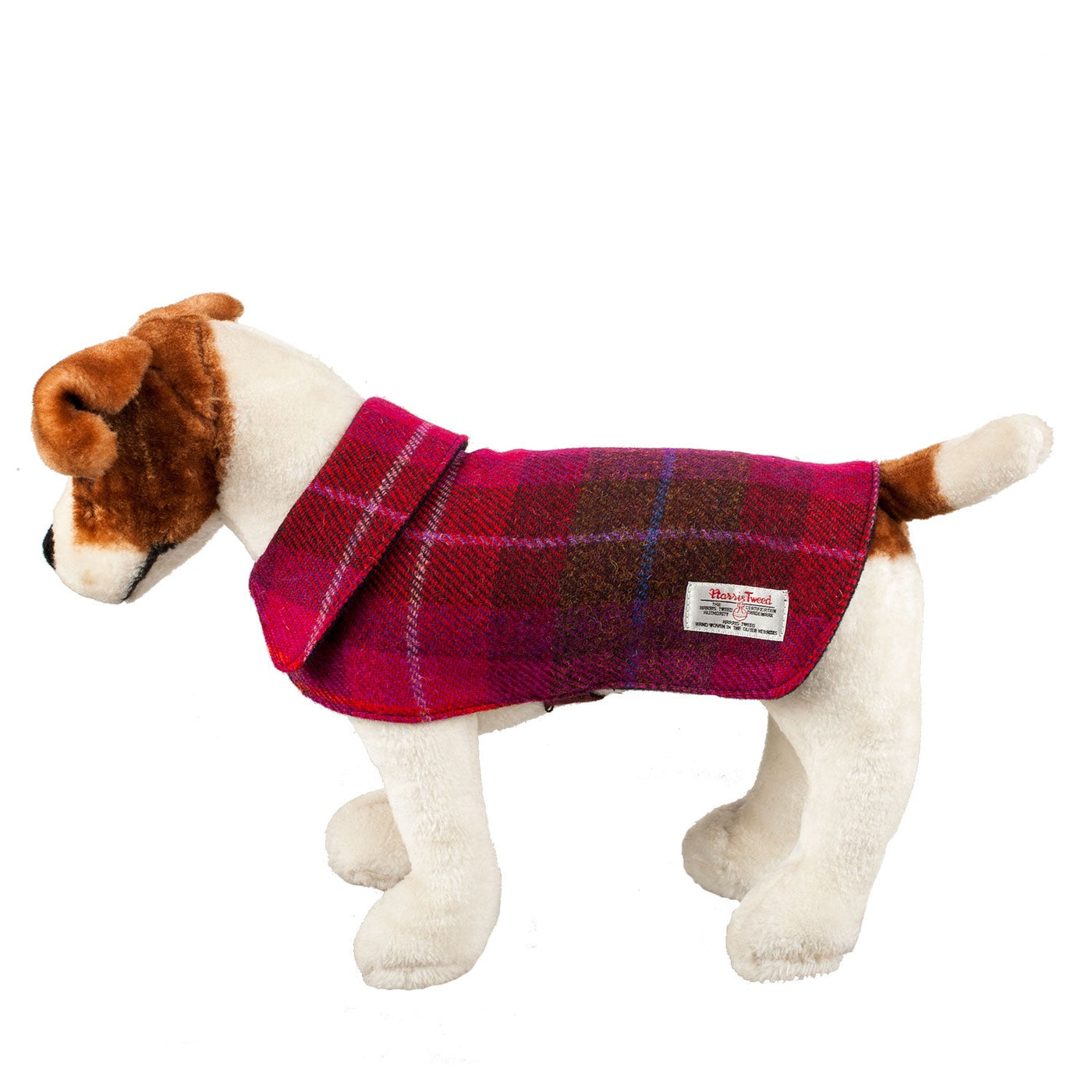 Harris Tweed Dog Coat Ha222-B2 Cerise Tartan - Dunedin Cashmere