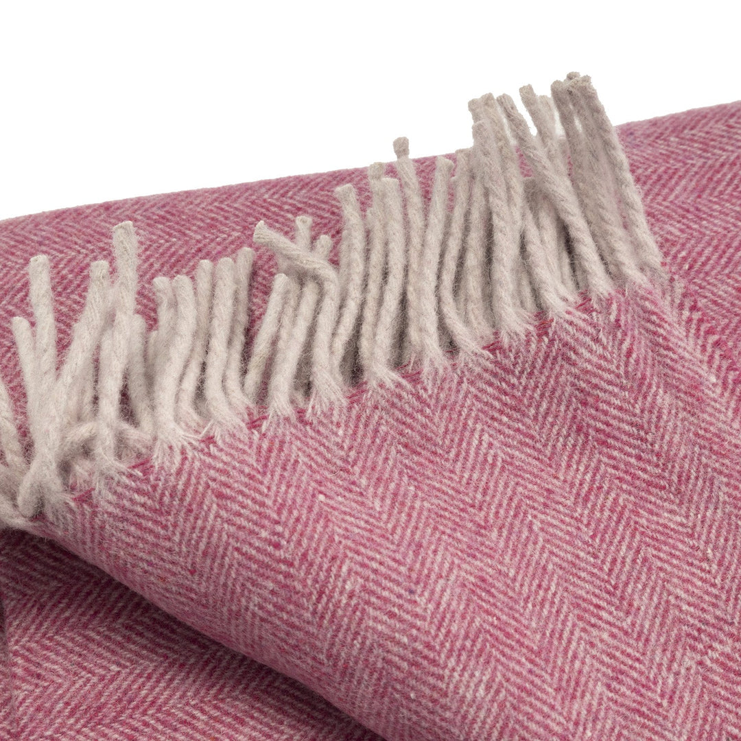 Herringbone Blanket Pink - Dunedin Cashmere