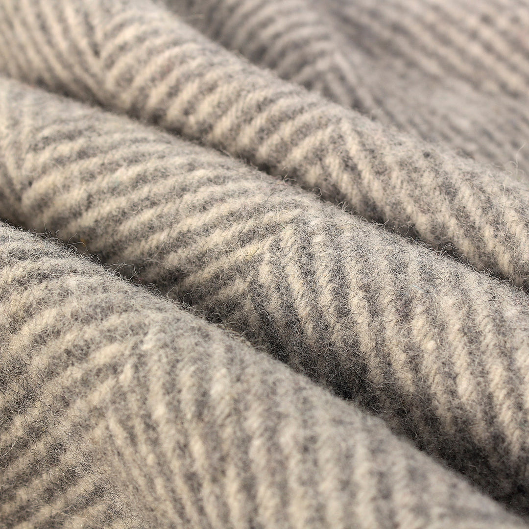 Herringbone Knee Blanket Grey Medium - Dunedin Cashmere