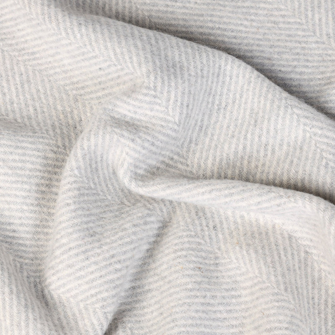 Herringbone Knee Blanket Silver - Dunedin Cashmere