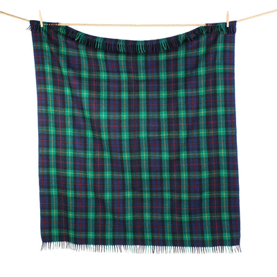 Highland Wool Blend Tartan Blanket / Throw Extra Warm Farquharson - Dunedin Cashmere