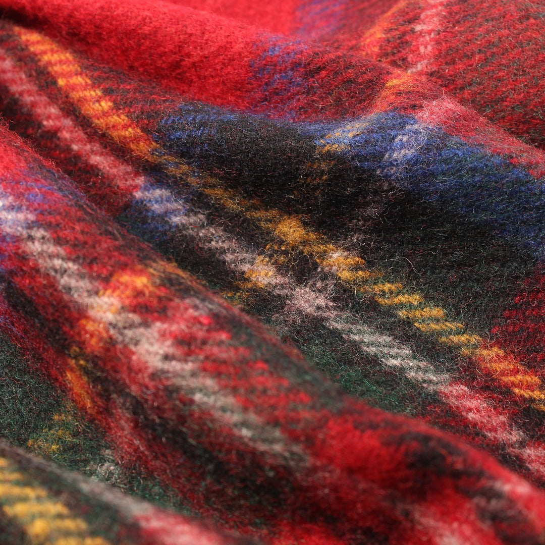Highland Wool Blend Tartan Blanket / Throw Extra Warm Stewart Royal - Dunedin Cashmere