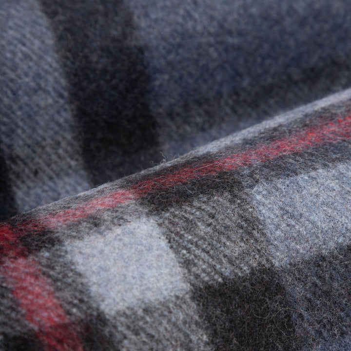 Highland Wool Blend Tartan Blanket Throw Thomson Navy - Dunedin Cashmere