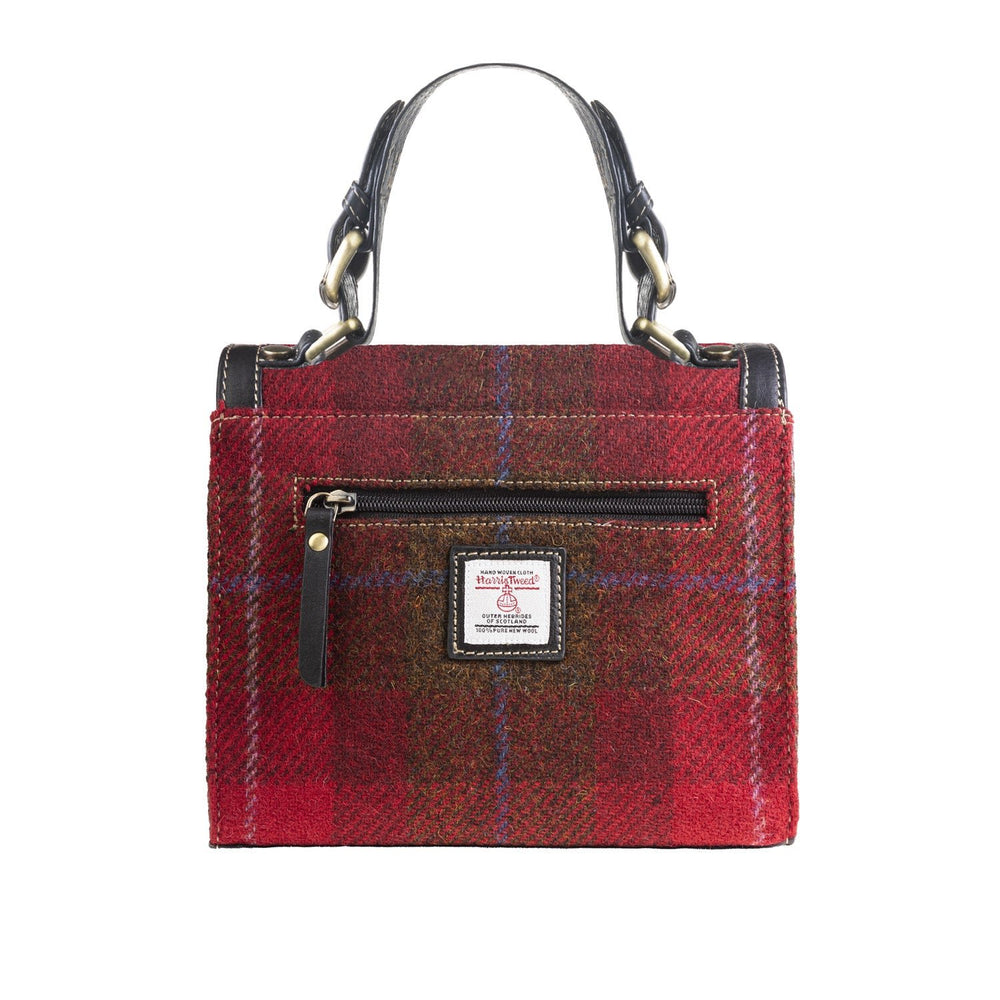 Ht Ladies Handbag Red Check A / Black - Dunedin Cashmere